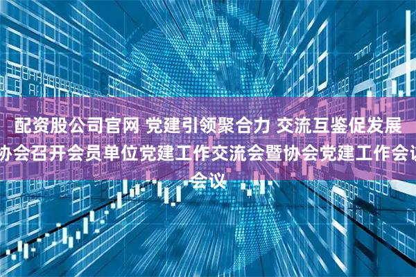 配资股公司官网 党建引领聚合力 交流互鉴促发展 协会召开会员单位党建工作交流会暨协会党建工作会议